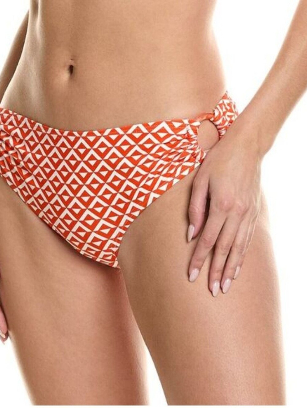 Carmen Marc Valvo Womens Bikini Bottom Papaya Orange - Size LARGE - NEW